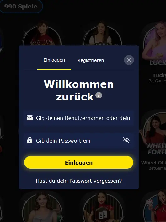 7gold Login-Formular mit E-Mail-Adresse und Passwort