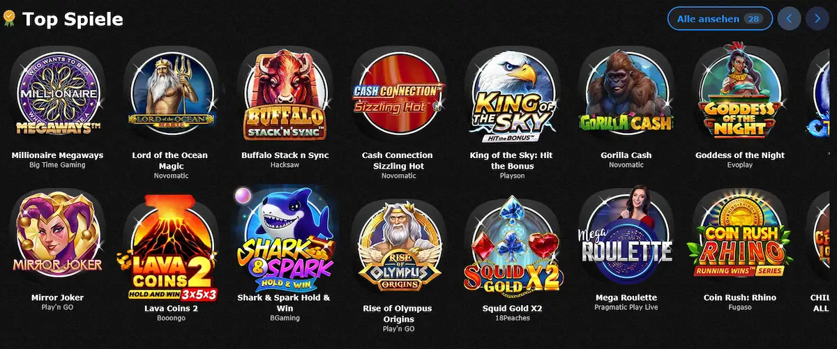 Top Slots im 7gold Casino wie Millionaire Megaways und Lord of the Ocean